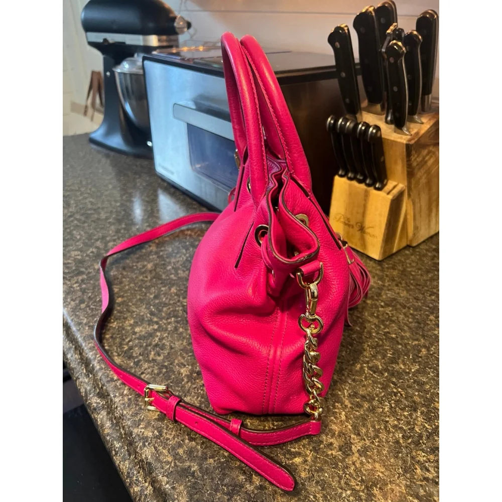 Michael Kors Camden Medium Leather Drawstring Satchel Bag - Picture 7 of 13